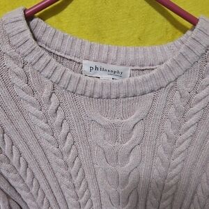 Philosophy Women's Sweater - Cream Cable Knit
